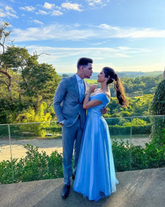 Elegantes blaues A-Linien-Abendkleid Blaues Abschlusskleid Y5703