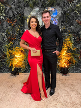 Elegantes rotes Meerjungfrau-Abendkleid mit seitlichem Schlitz Y5710