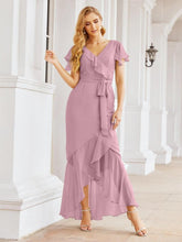 Numbersea Ruffled Bridesmaid Dresses Mermaid Formal Violin Evening Party Prom Gowns 28042