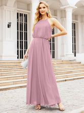 Numbersea Halter Long Bridesmaid Dresses Formal A line Juniors Dress 28029