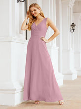 Formal Prom Gown Elegant V-Neck Sleeveless Bridesmaid Dresses for Wedding Party 28037