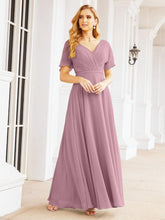 Numbersea Formal Prom Gowns for Mother of The Bride Short Sleeves Bridesmaid Dress 28049