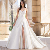 Strapless Satin Wedding Dresses For Women Bridal Party Gowns Sexy High Slit свадебное платье Modern Custom Made 2023