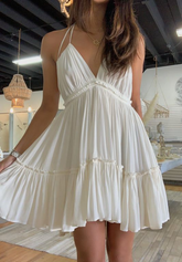 A-line V Neck Homecoming Dress Beach Outfit Dress Y2815
