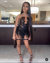 Sexy Black Homecoming Dress 23rd Birthday Outfit Dress For Black Girls Y2233