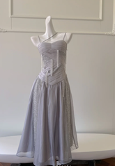 Vestido de fiesta elegante de tul morado con lentejuelas y borlas, corte en A, Y8586