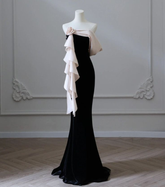 Elegante vestido de fiesta formal de satén con cola de sirena, vestido de noche para graduación Y6414