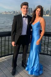 Atlantic Blue Meerjungfrau Rückenfreies Ballkleid Elegantes Abendkleid Y303