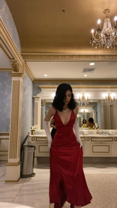 Elegant Mermaid V Neck Long Prom Dress,Classic Burgundy Evening Dress Y1648