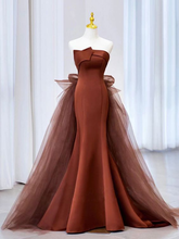 Meerjungfrau Tüll Satin Langes Ballkleid Meerjungfrau Abendkleid Y6627