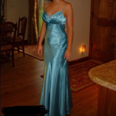 Simple Blue Spaghetti Straps Satin Mermaid Evening Dress Formal Prom Dress Y8404