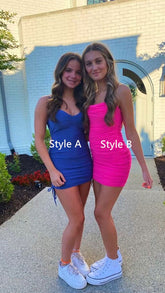 Lovely Spaghetti Straps Short Homecoming Dress Party Dress Y1911