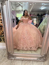 Charming Pink Off The Shoulder Ball Gown,Pink Sweet 16 Dress Y5885