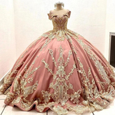 New Quinceanera Dress For Sweet Girl Beaded Appliques Floor Length Princess Ball Gown Y6521