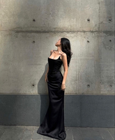 Elegant Black Sheath Prom Dress Black Evening Gown Y4583