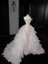 Gorgeous Champagne Tulle Sequins Beaded Sheath Long Prom Dress Evening Dress Y8658