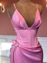 Elegant Pink Sleeveless Spaghetti Straps Evening Dress Pink Pageant Dress Y817