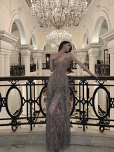 Sexy Spaghetti Straps V Neck Evening Dress Charming A-line Prom Dress Y1453