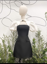 New Arrival A-line Homecoming Dress Puffy Sleeves Graduation Dress Y2551