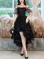 Black Sweetheart Tulle Lace High Low Prom Dress Black Homecoming Dress Y5689