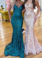 Gorgeous Spaghetti Straps Mermaid Evening Dress Long Prom Dress Y7886