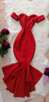 Sweetheart Neckline Red Mermaid Prom Dress Red Evening Dress Y6044