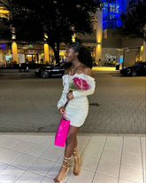 Champagne Satin Drape Sleeve Ruched Back Dress Short Homecoming Dress Y1950