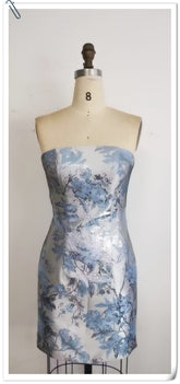 Floral Print Tight Homecoming Dress Cocktail Dress Y3081