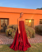 Strapless Maxi Dress Wedding Guest Dress Evening Dress Y4737