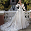Exquisite Wedding Dresses For Women V Neck Lace Applique A Line Bridal Gowns With Long Puff Sleeves Vestido De Noiva