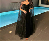 Vestido de noche negro elegante, vestido de noche de moda Y5545