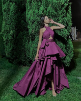 Purple A-line Evening Dress Purple Gala Dress Y5876