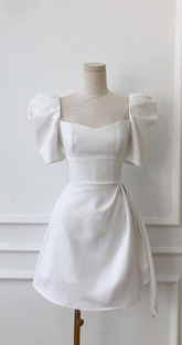 Retro Style White Homecoming Dress White Party Dress Y2433