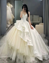 Chic A-line Long Sleeves Wedding Dress,Bridal Gown Y6789