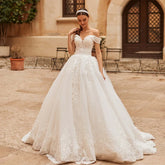 HERBURNL Princess Custom Made Gorgeous Wedding Dresses Sexy Off The Shoulder Lace Appliques Elegant Bridal Robe De Mariée