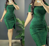 Green Short Sleeves Bodycon Dress Sexy Homecoming Dress Y6051