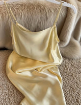 Butter Yellow Mulberry Silk Slip Dress