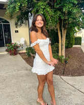 Sexy White Sheath Homecoming Dress White Cocktail Dress Y5949