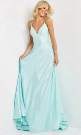 Langes schimmerndes rosa Ballkleid SYP81