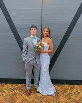 Vestido de fiesta elegante de sirena con un solo hombro y lentejuelas, vestido de noche Y1895