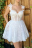 Mini White Homecoming Dress Lace Short Prom Dress PD519
