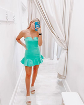 Strapless Mint Green Homecoming Dress Graduation Dress Y2071