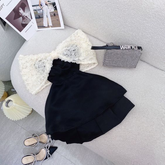 Vestido negro de fiesta con corte en A, vestido de cóctel negro Y6710