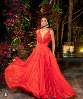 Sexy A-Linie Tiefem V-Ausschnitt Abendkleid Formales Kleid Y6175