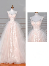 Classy Light Pink Tulle ALine Wedding Dress,Formal Prom Evening Dress Y8623
