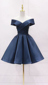 Simple Navy Blue Short Homecoming Dress Ruffle Mini Party Gowns Custom Made Women Party Gowns Short Graduation Dress Y2123