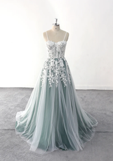 Vestido de novia sexy con escote tipo corsé, largo completo y delicado Y3089