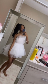 Lovely White A-line Tulle Homecoming Dress 18th Birthday Outfit Y5425