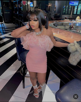 Lovely Pink Bodycon Dress Short Pink Homecoming Dress with Ruffles Y1943