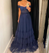 Charming A-line Tulle Evening Dress Formal Dress Y6292